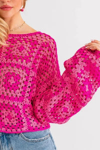 Long Sleeve Crochet Top - Jessiz Boutique