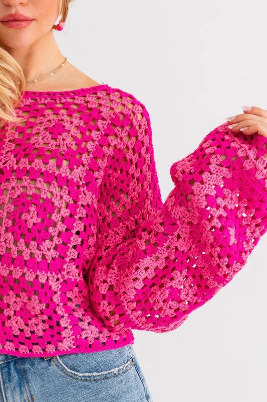 Long Sleeve Crochet Top - Jessiz Boutique