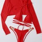 Long-Sleeved Mesh Jacket Three-Piece Swimsuit - Jessiz Boutique