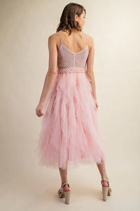 Lovely Tulle Midi Crochet Dress - Jessiz Boutique