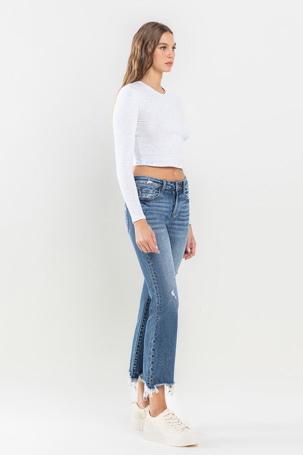 Lovervet Mid Rise Frayed Hem Jeans - Jessiz Boutique