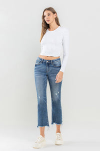 Lovervet Mid Rise Frayed Hem Jeans - Jessiz Boutique