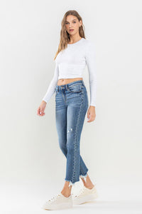 Lovervet Mid Rise Frayed Hem Jeans - Jessiz Boutique