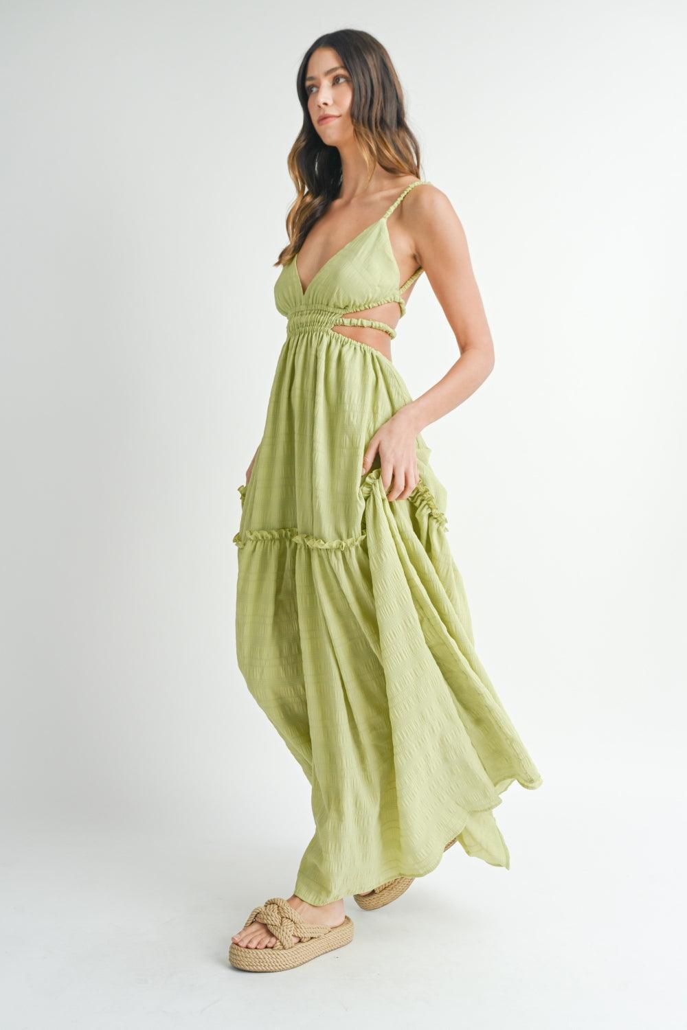 MABLE Cutout Waist Backless Maxi Dress - Jessiz Boutique