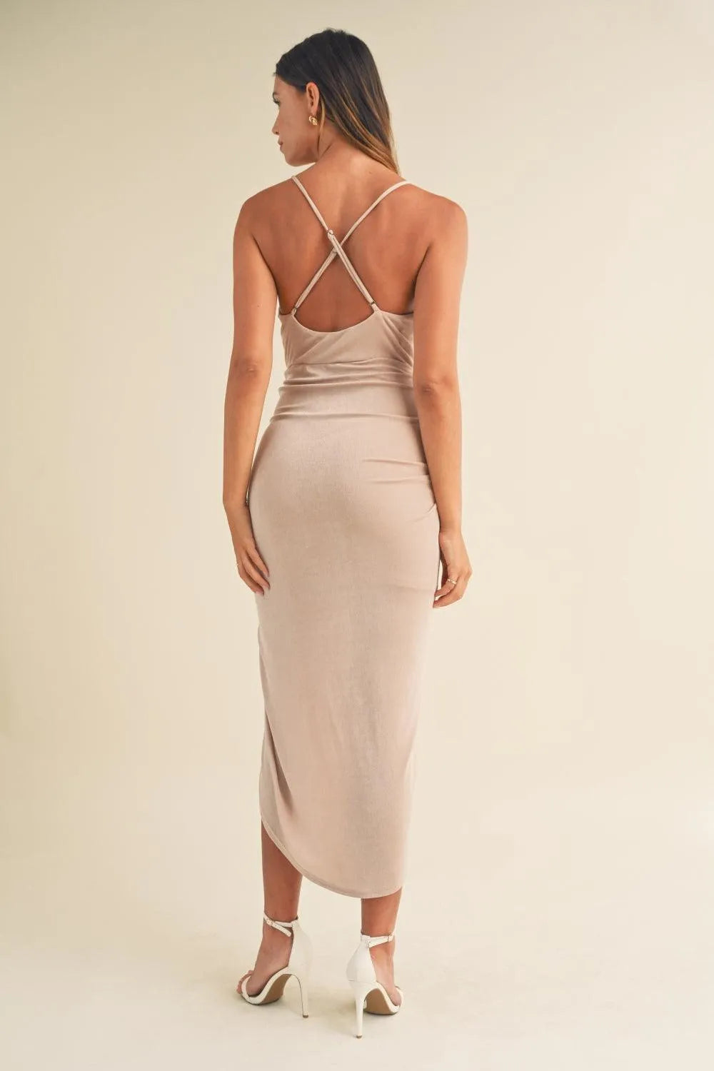 Mable Draped Detail Cami Midi Dress - Jessiz Boutique