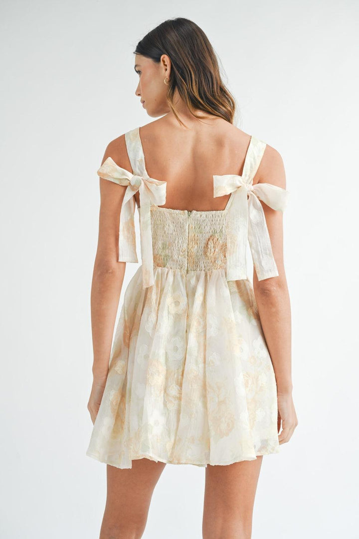 MABLE Textured Floral Corset Mini Dress - Jessiz Boutique