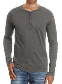 Men Casual Button Henley Long Sleeve - Jessiz Boutique