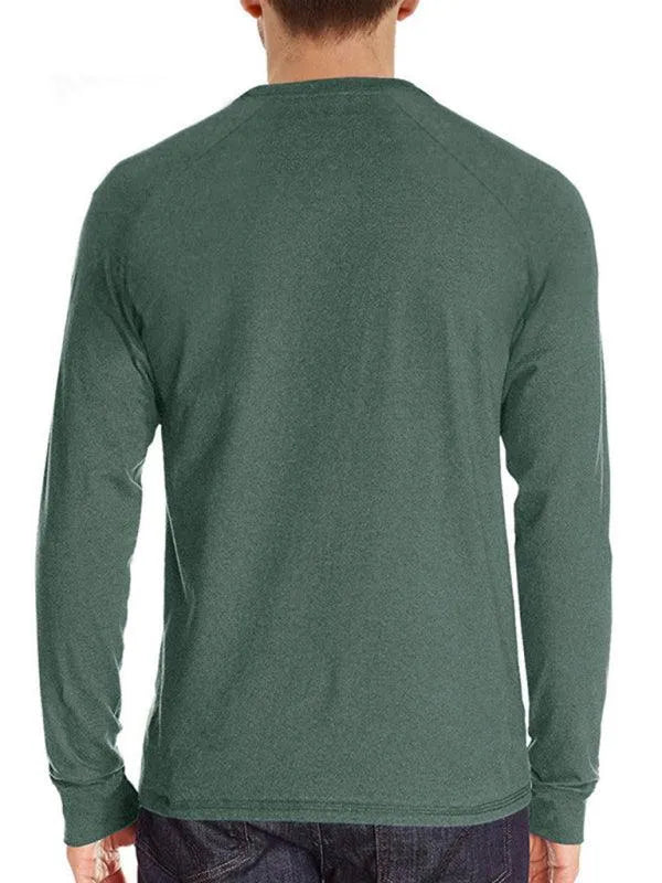 Men Casual Button Henley Long Sleeve - Jessiz Boutique