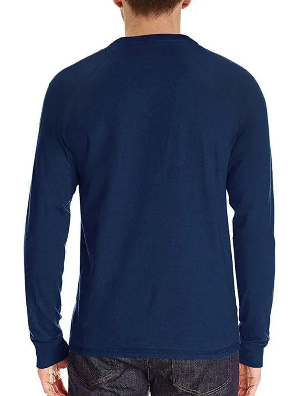 Men Casual Button Henley Long Sleeve - Jessiz Boutique