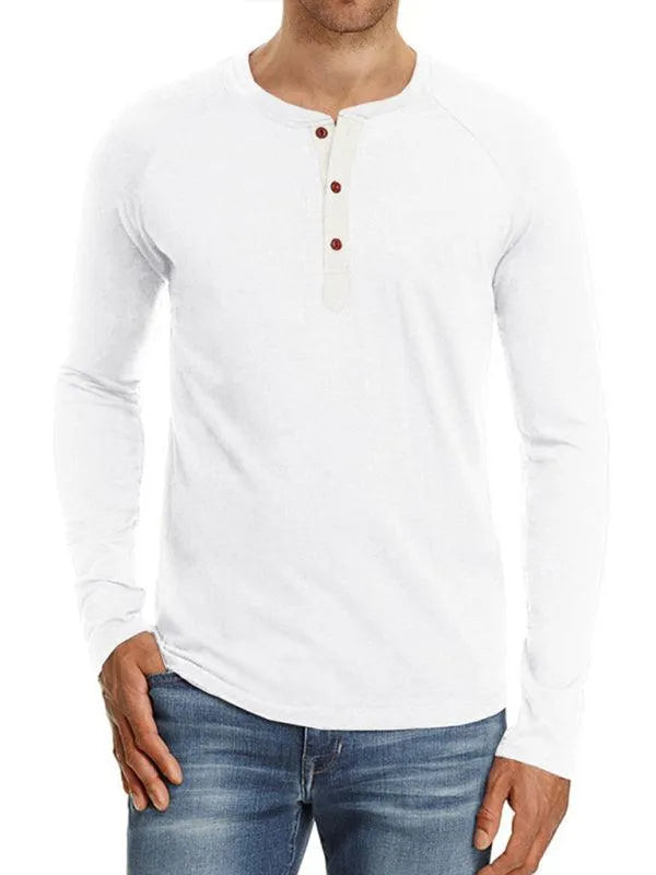 Men Casual Button Henley Long Sleeve - Jessiz Boutique