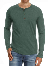 Men Casual Button Henley Long Sleeve - Jessiz Boutique