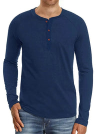 Men Casual Button Henley Long Sleeve - Jessiz Boutique