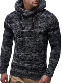 Men's Casual Knit Button-Up Turtleneck Sweater - Jessiz Boutique