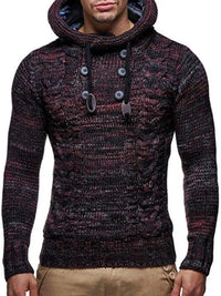 Men's Casual Knit Button-Up Turtleneck Sweater - Jessiz Boutique