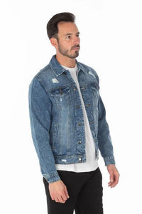 Men's Denim Jacket with Distressed - Jessiz Boutique