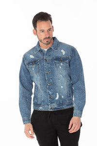 Men's Denim Jacket with Distressed - Jessiz Boutique