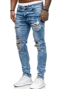 Men's Fashion Frayed Slim Fit Long Jeans - Jessiz Boutique