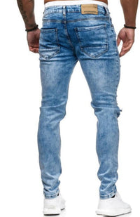 Men's Fashion Frayed Slim Fit Long Jeans - Jessiz Boutique