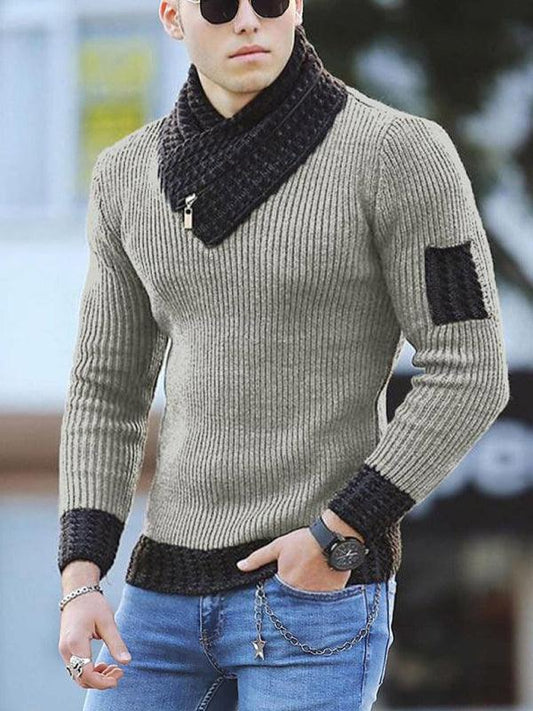 Men's Rib Shawl Collar Sweater - Jessiz Boutique