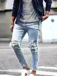 Men's Ripped Pencil Jeans - Jessiz Boutique