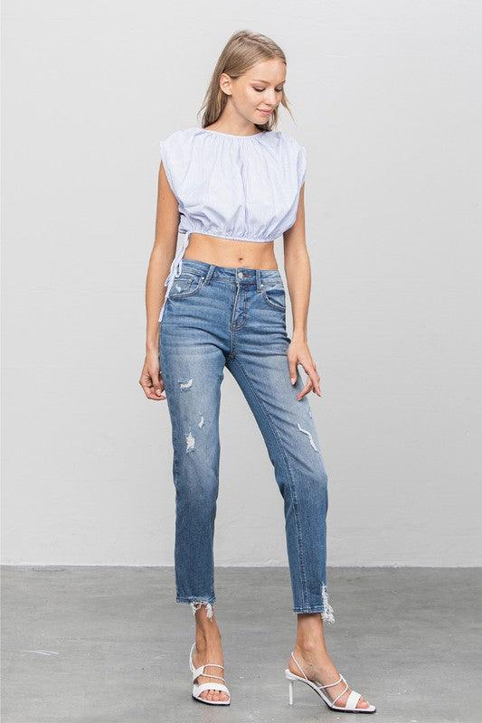 Mid Rise Slim Girlfriend Jeans - Jessiz Boutique
