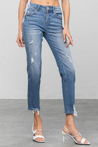 Mid Rise Slim Girlfriend Jeans - Jessiz Boutique