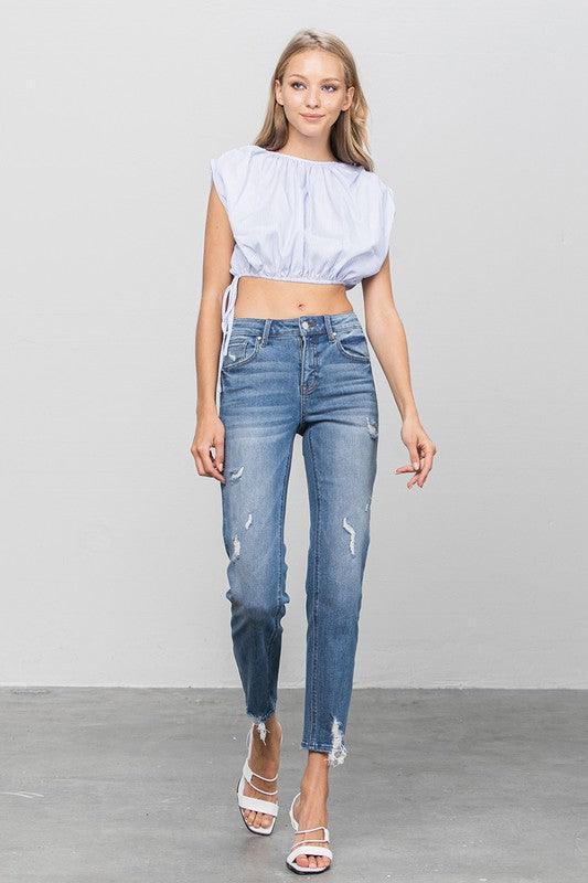 Mid Rise Slim Girlfriend Jeans - Jessiz Boutique