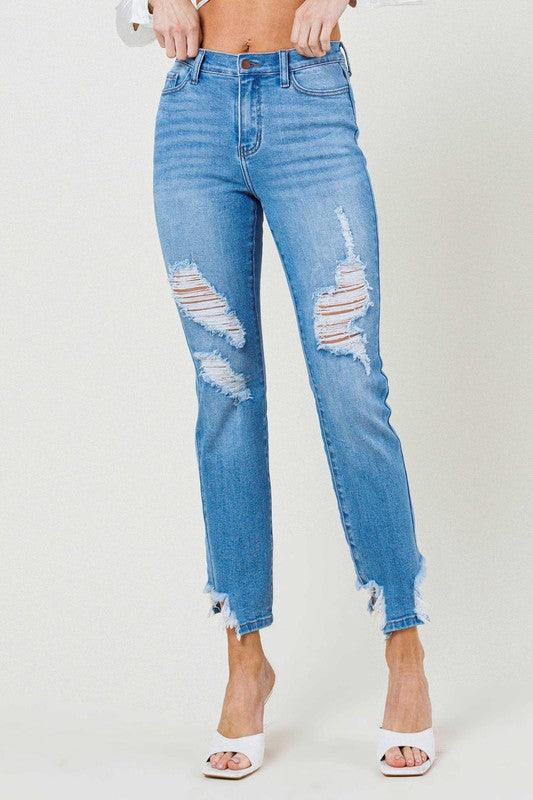 Mid Rise Straight Leg Jeans - Jessiz Boutique
