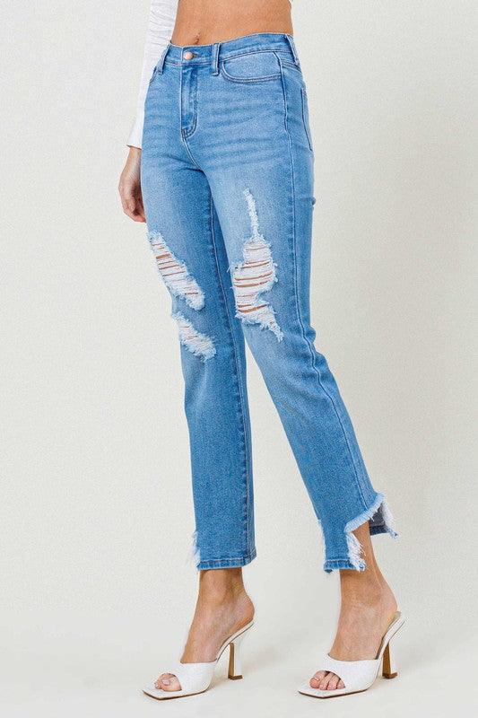 Mid Rise Straight Leg Jeans - Jessiz Boutique