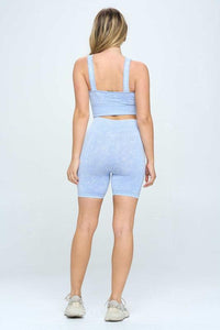 Mineral Wash Seamless Biker Shorts Set - Jessiz Boutique