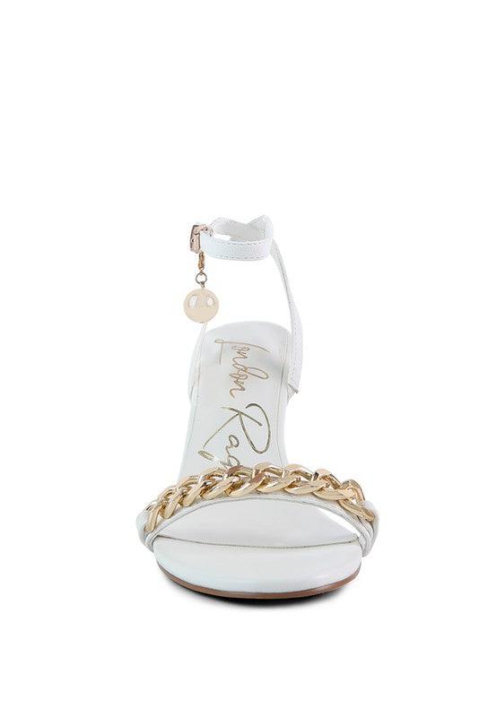 Mooning High Heeled Metal Chain Strap Sandals - Jessiz Boutique