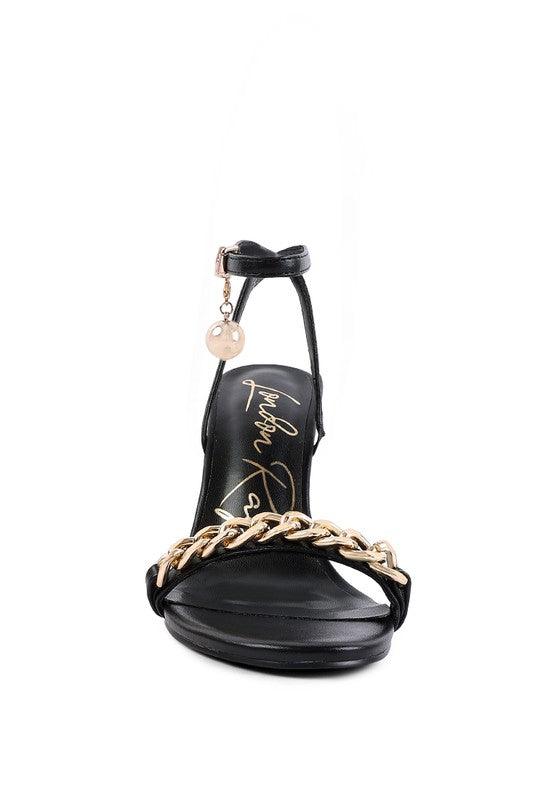 Mooning High Heeled Metal Chain Strap Sandals - Jessiz Boutique