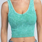 Neckline Washed Ribbed Cropped Tank Top - Jessiz Boutique