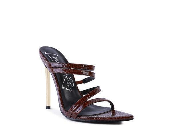 New Affair Croc Metal High Heeled Sandals - Jessiz Boutique