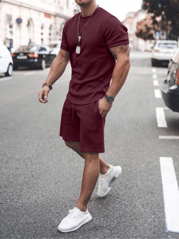 New Men's Casual Short Sleeve Shorts Two-Piece Set - Jessiz Boutique