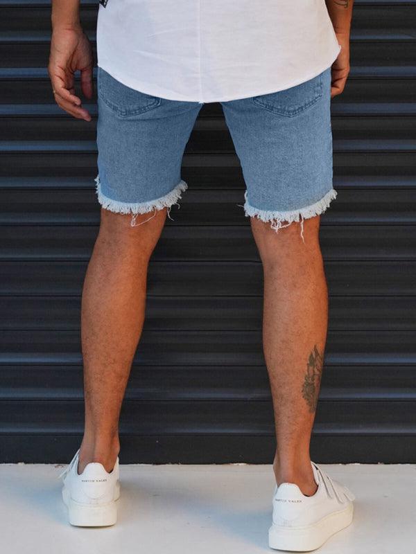 New Men's Ripped Denim Shorts Cropped Pants - Jessiz Boutique