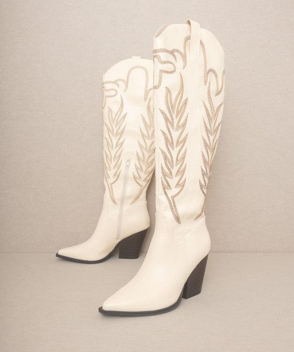 OASIS SOCIETY Bronco - Knee-High Embroidered Boots - Jessiz Boutique