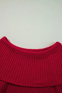 Off Shoulder Ribbed Knit Sweater - Jessiz Boutique