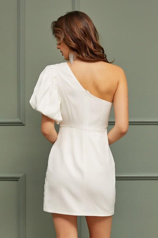 One Shoulder Ruffle Dress - Jessiz Boutique