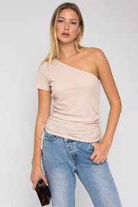 One Shoulder Side Rushing Top - Jessiz Boutique