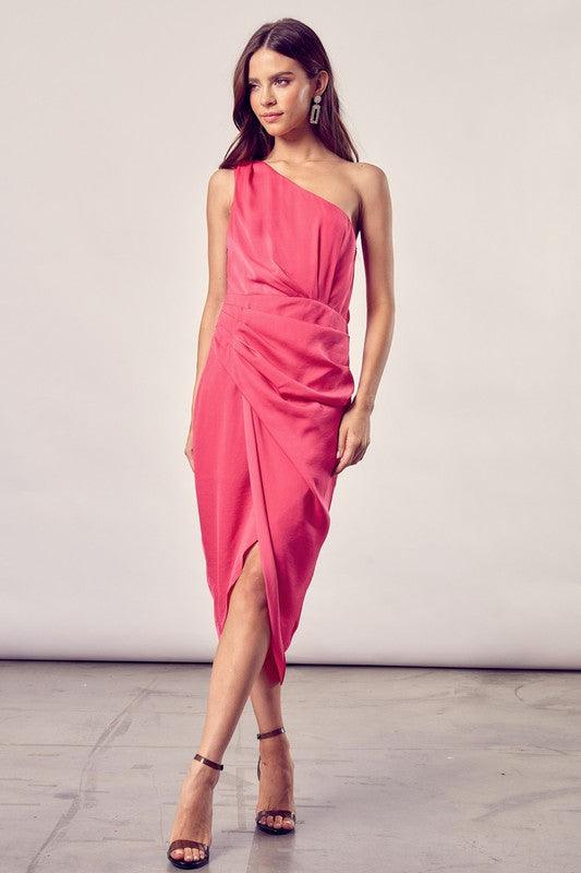 One Shoulder Wrap Dress - Jessiz Boutique