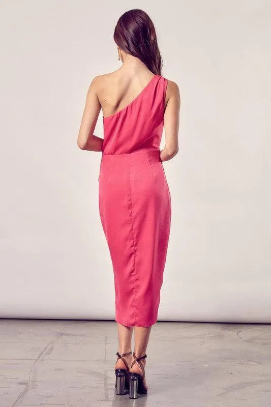 One Shoulder Wrap Dress - Jessiz Boutique