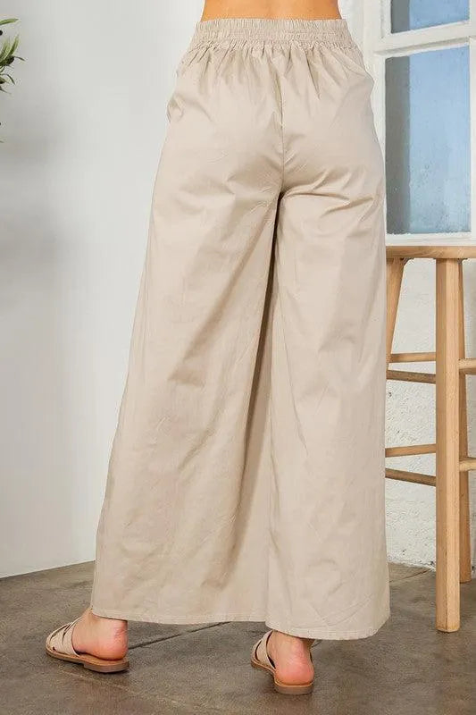 Orange Farm Clothing Cotton Wide Leg Pants with Side Pockets - Jessiz Boutique