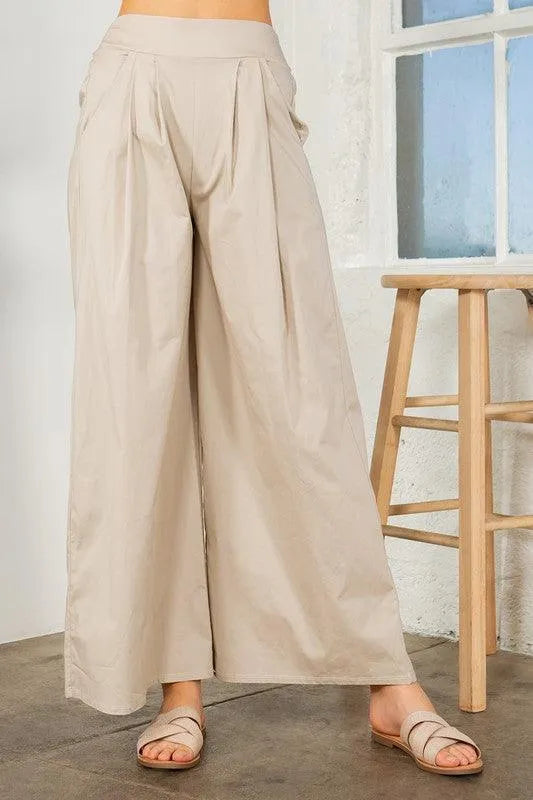 Orange Farm Clothing Cotton Wide Leg Pants with Side Pockets - Jessiz Boutique