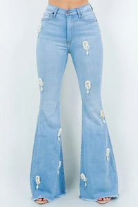 Perla Bell Bottom Jean in Light Wash - Jessiz Boutique