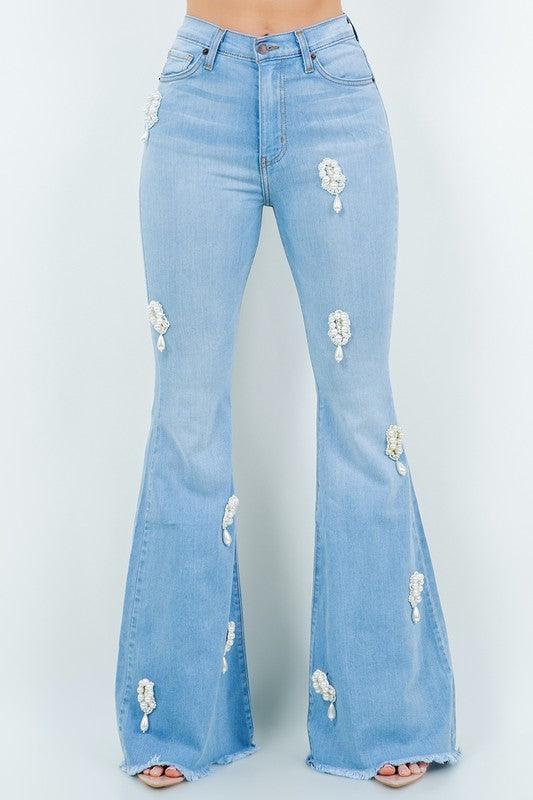 Perla Bell Bottom Jean in Light Wash - Jessiz Boutique