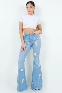 Perla Bell Bottom Jean in Light Wash - Jessiz Boutique