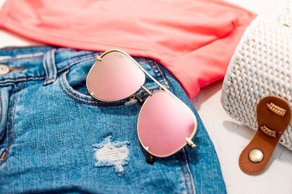 Pink Gold High Quality Unisex Aviator Sunglasses - Jessiz Boutique