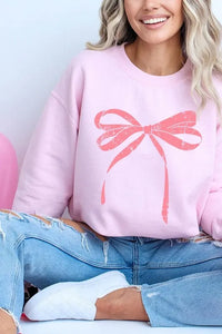 Pink Valentine Bow Graphic Sweatshirt - Jessiz Boutique