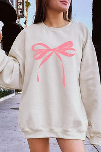 Pink Valentine Bow Graphic Sweatshirt - Jessiz Boutique